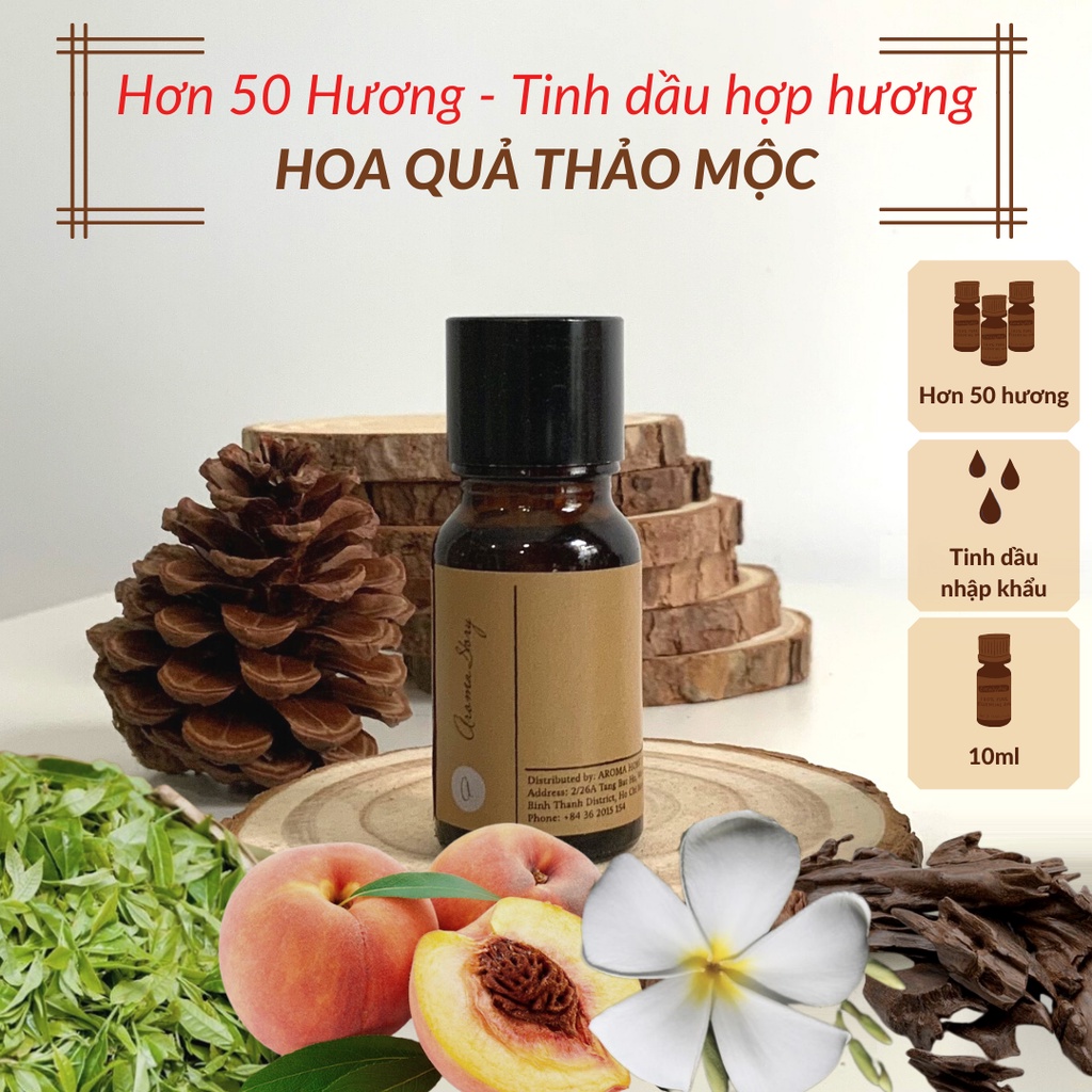 Tinh dầu hợp hương thiên nhiên các loài hoa, quả, thảo, mộc aroma story dùng để xông phòng khử mùi, làm nến thơm