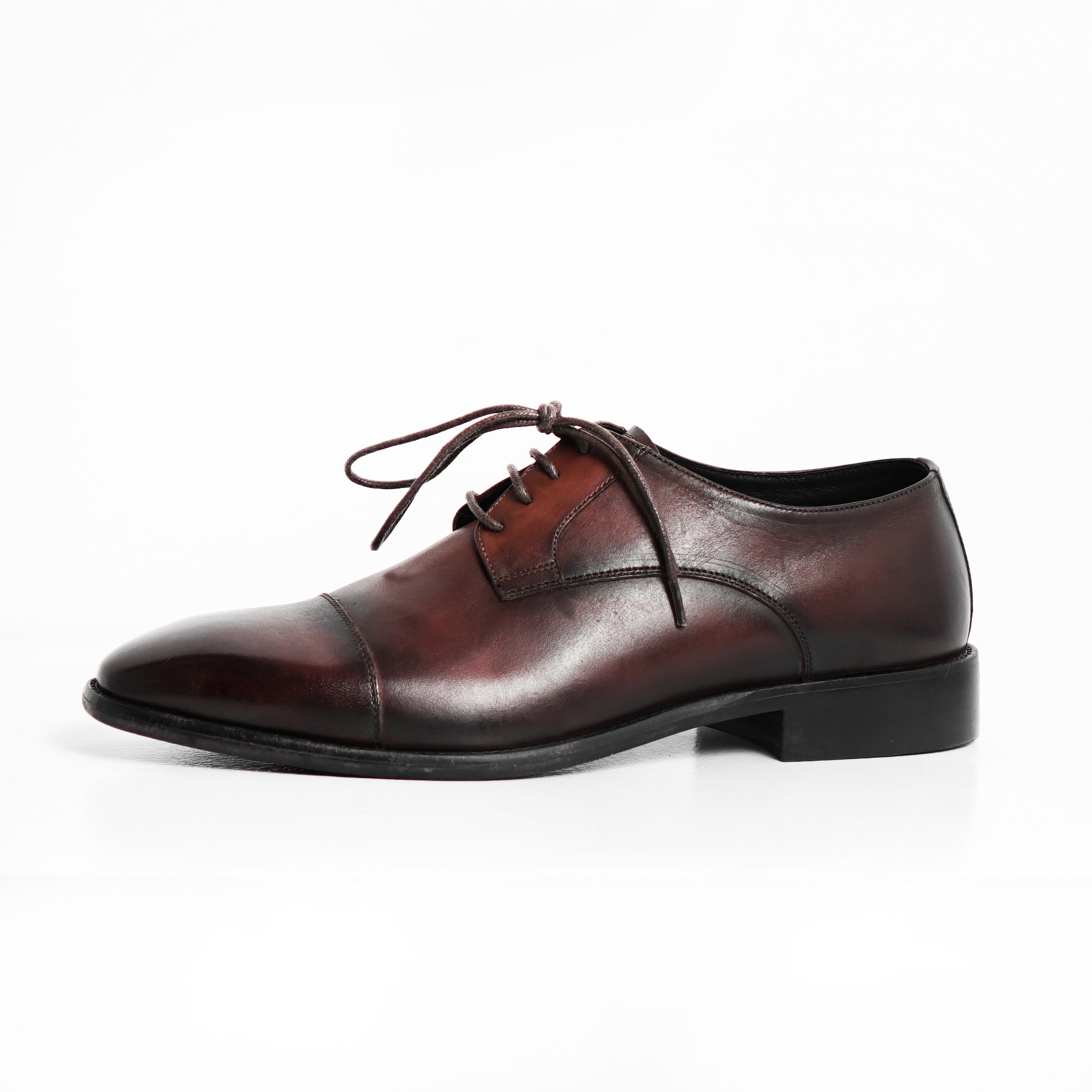 Giày tây nam màu nâu da thật elegant derby, giày da công sở thanh lịch 2 lớp thương hiệu tonkin