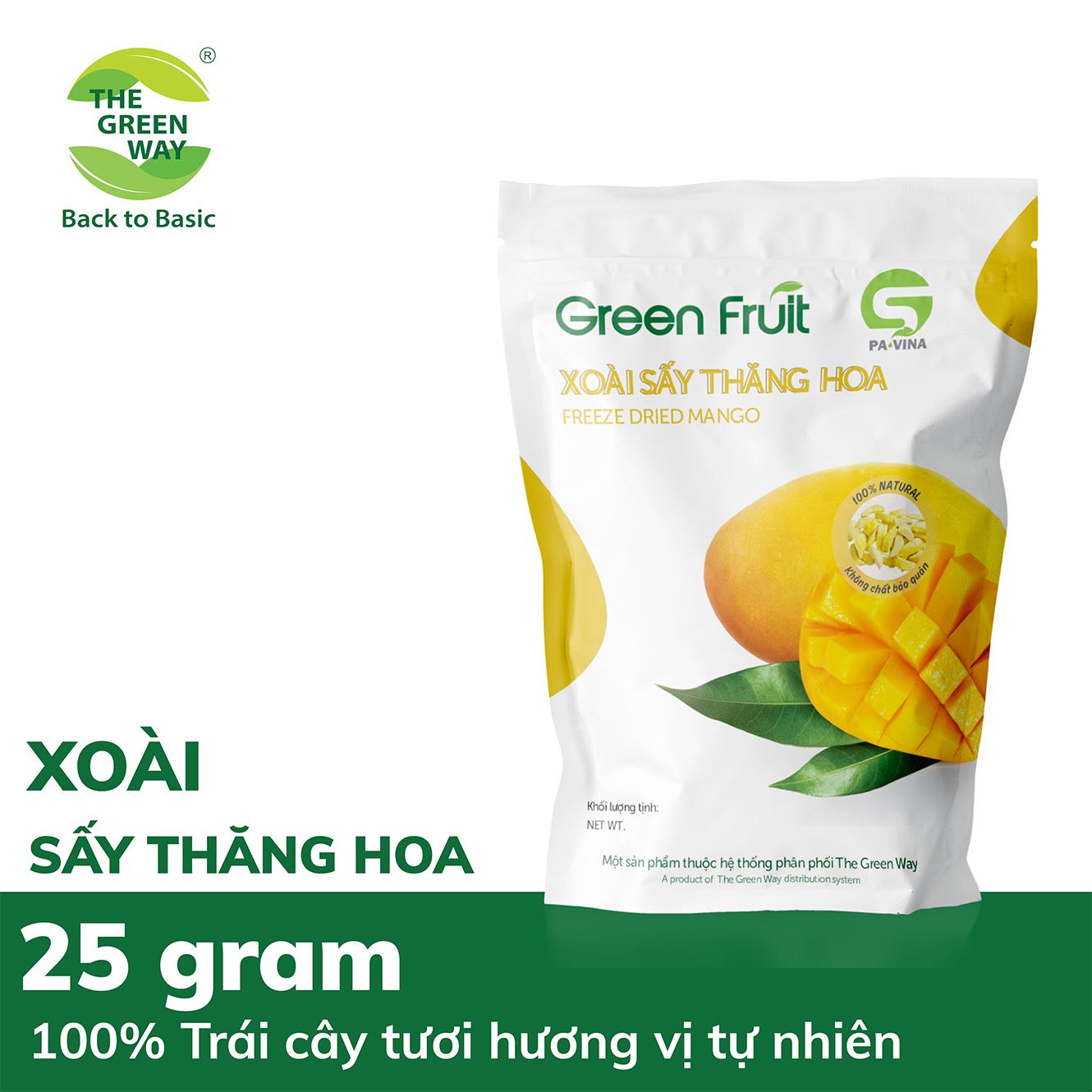 Green fruit- xoàì sấy thăng hoa 25gr/túi