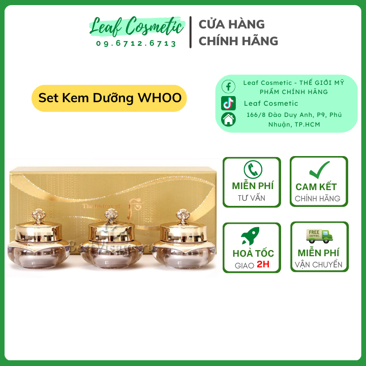 Set 3 hũ Kem Whoo Cheongidan tái sinh cô đặc mini 10ml