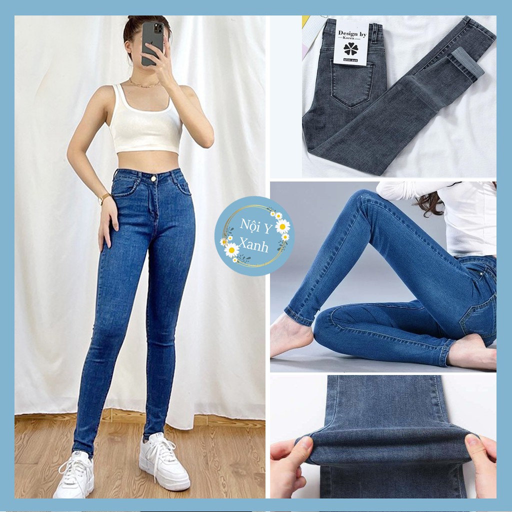 [Hoàn tiền 25%] Quần jean ôm cạp cao nắp lệch hót 2021 - Mẫu Quần jean Nữ Lưng Cao, Quần Bò nữ Cạp Cao Co Giãn tôn dáng