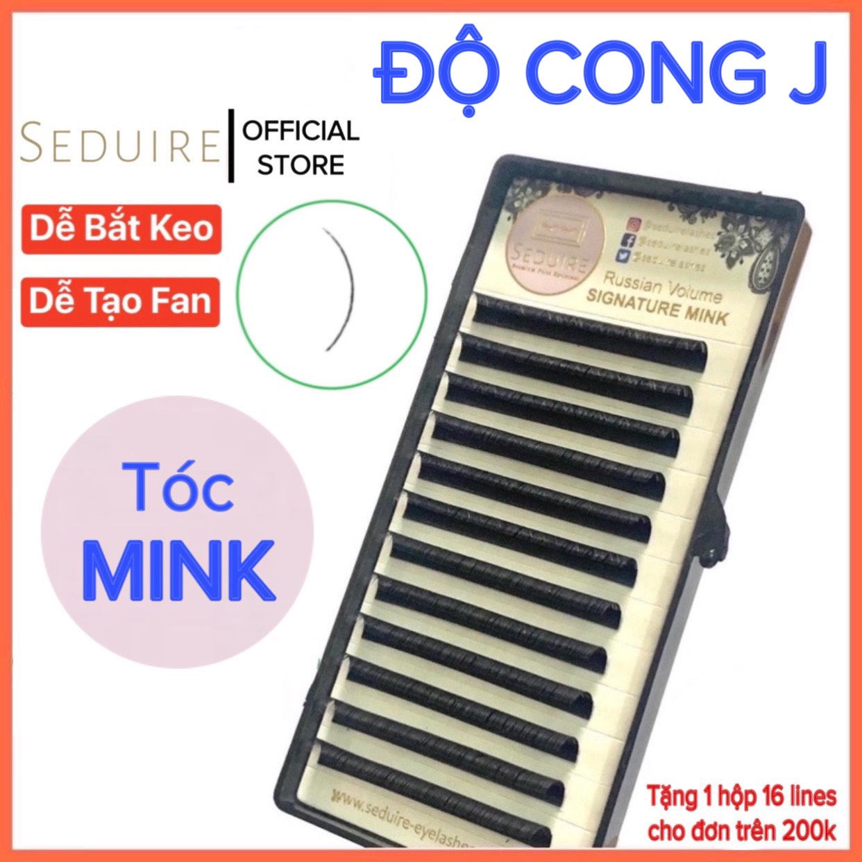 Mi khay seduire độ cong j tóc mink