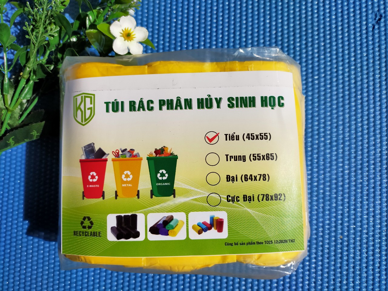 [HCM]SIZE TIỂU 45 * 55 CM - COMBO 110 CÁI TÚI RÁC CUỘN PHÂN HỦY SINH HỌC - MÀU VÀNG - KIỀU GIA