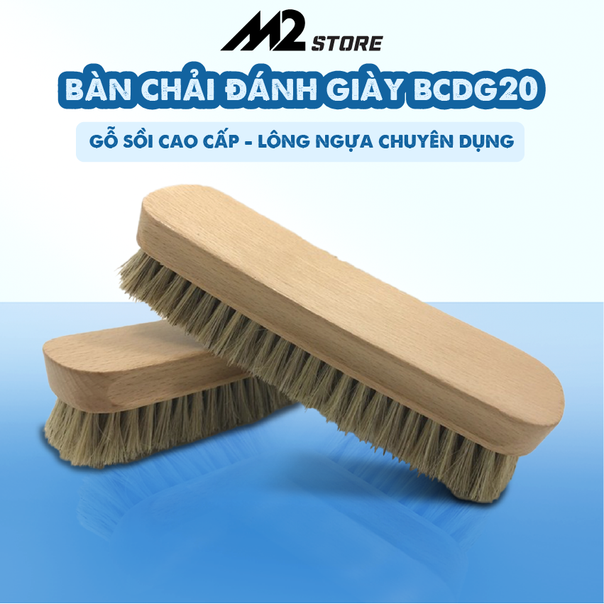 Bàn chải đánh giày lông ngựa gỗ sồi cao cấp cỗ lớn chuyên dụng BCDG20-A7