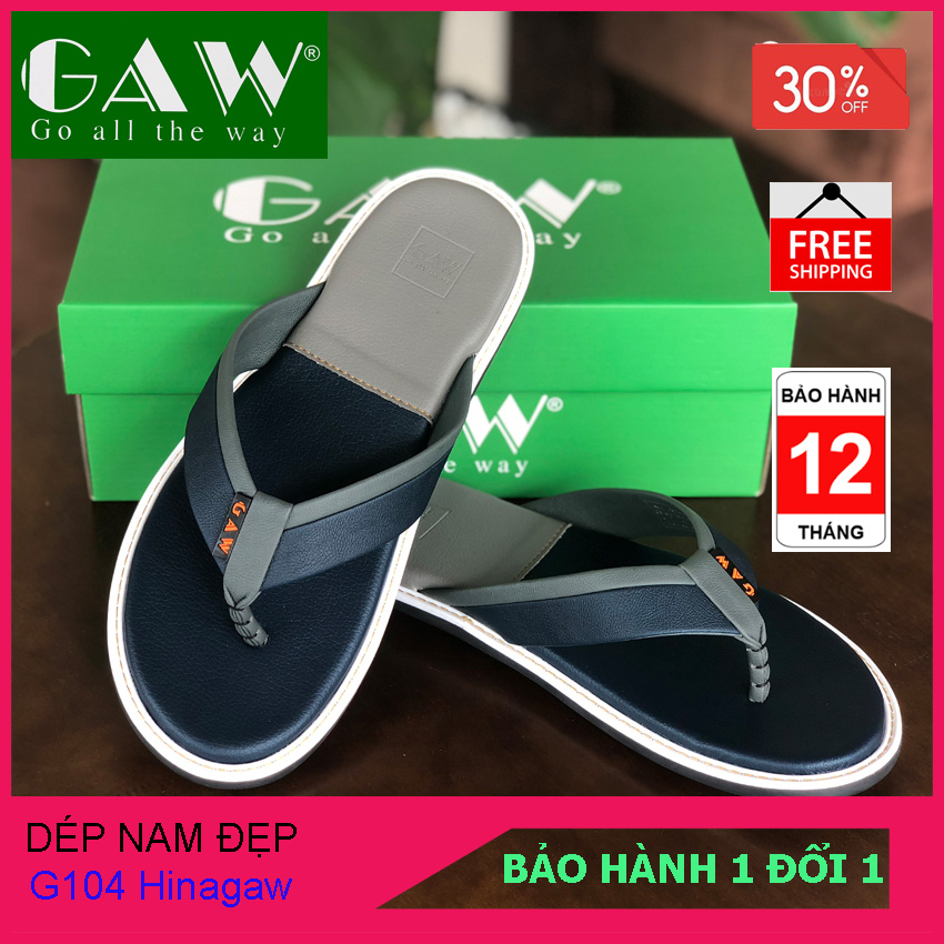 DÉP NAM ĐẸP GAW G104 - Êm chân, chống trơn trượt. Dép  xỏ ngón - Thoải mái, tiện dùng đi cùng hàng hiệu