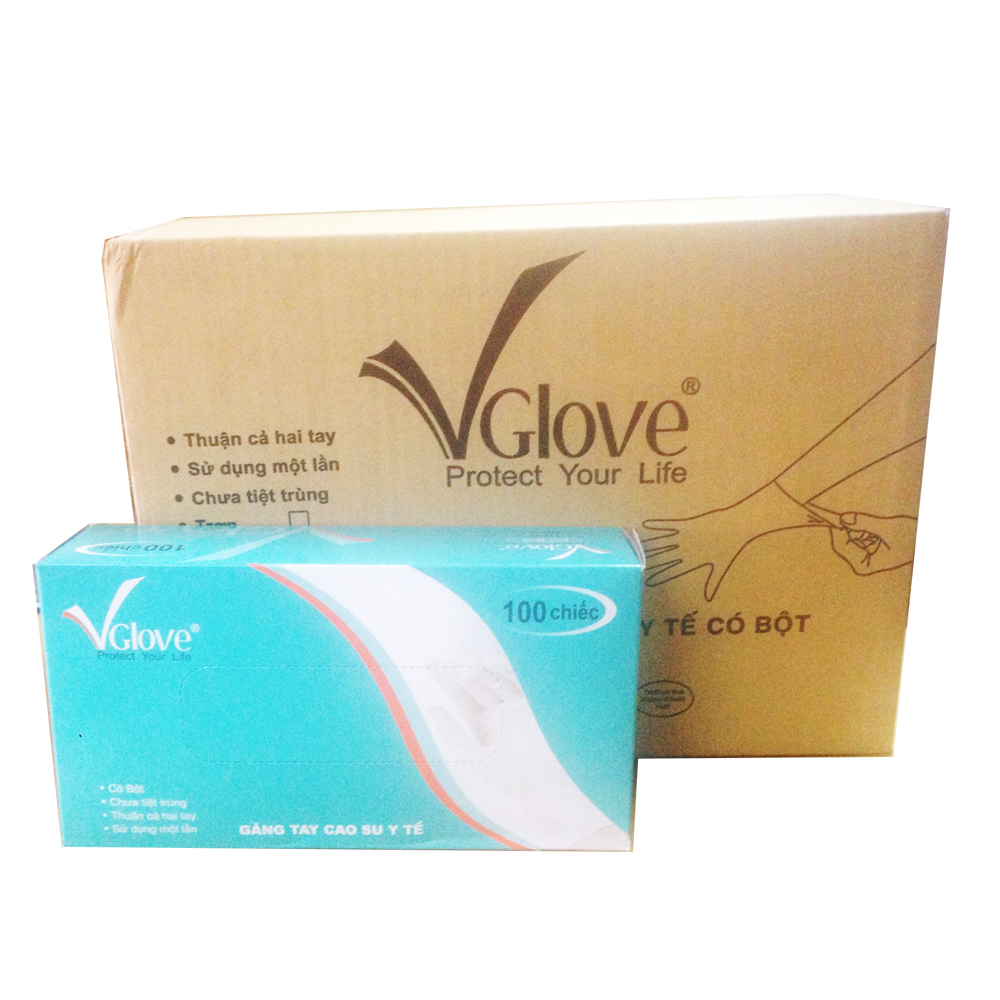 Găng tay y tế VGLOVE size S 1 hộp 100 cái