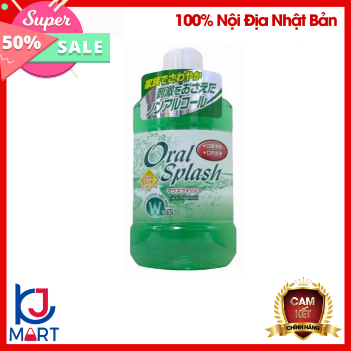 Nước súc miệng hương bạc hà Oral Splash 500ml nội địa Nhật Bản
