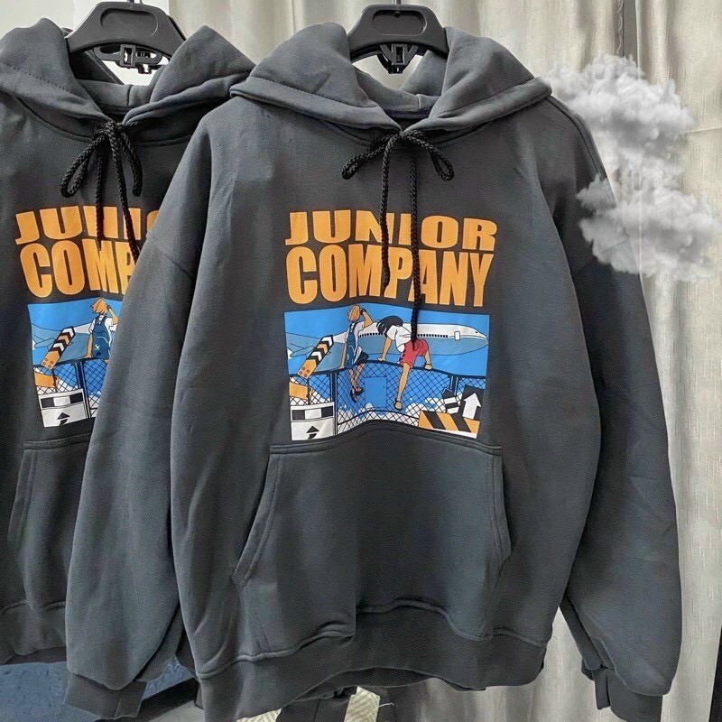 Áo hoodie chất nỉ dầy kiểu dáng unisex in cặp đôi ngắm máy bay, form rộng dài hot trend .tp