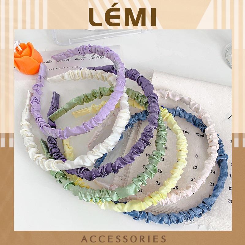 Bờm cài tóc vải nhún lụa satin băng đô cài đầu Hàn Quốc dễ thương, Lemi Accessrioes