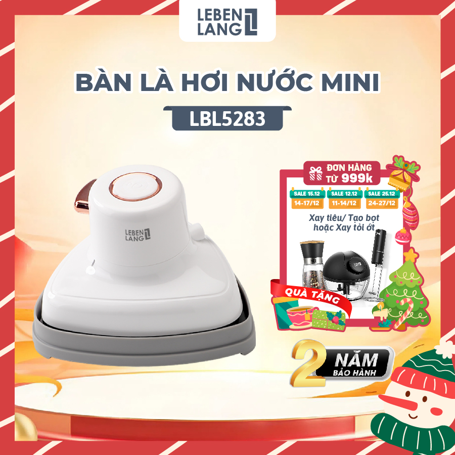  Bàn là hơi nước cầm tay mini Lebenlang LBL5283 công suất 800W nhỏ gọn tiện lợi bảo hành 2 năm - hàng chính hãng 