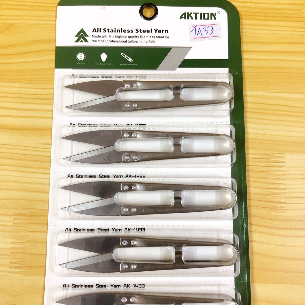 Vỉ kéo bấm chỉ inox 12 cây, kéo bấm chỉ inox 304