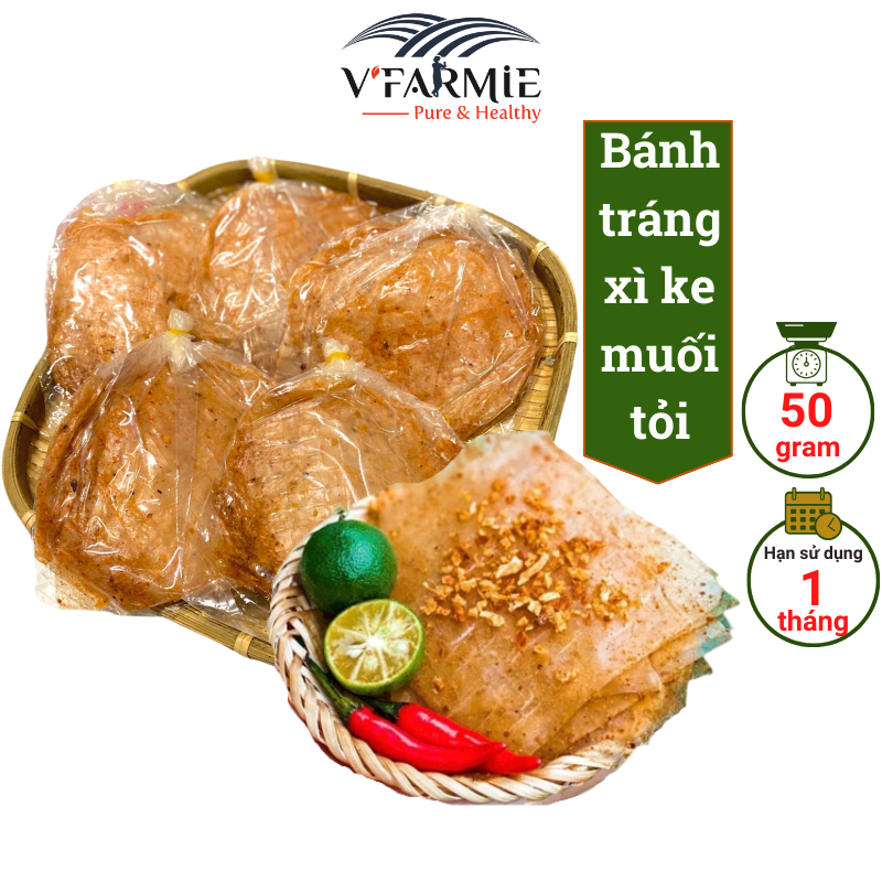 Bánh tráng muối nhuyễn tỏi phi cay