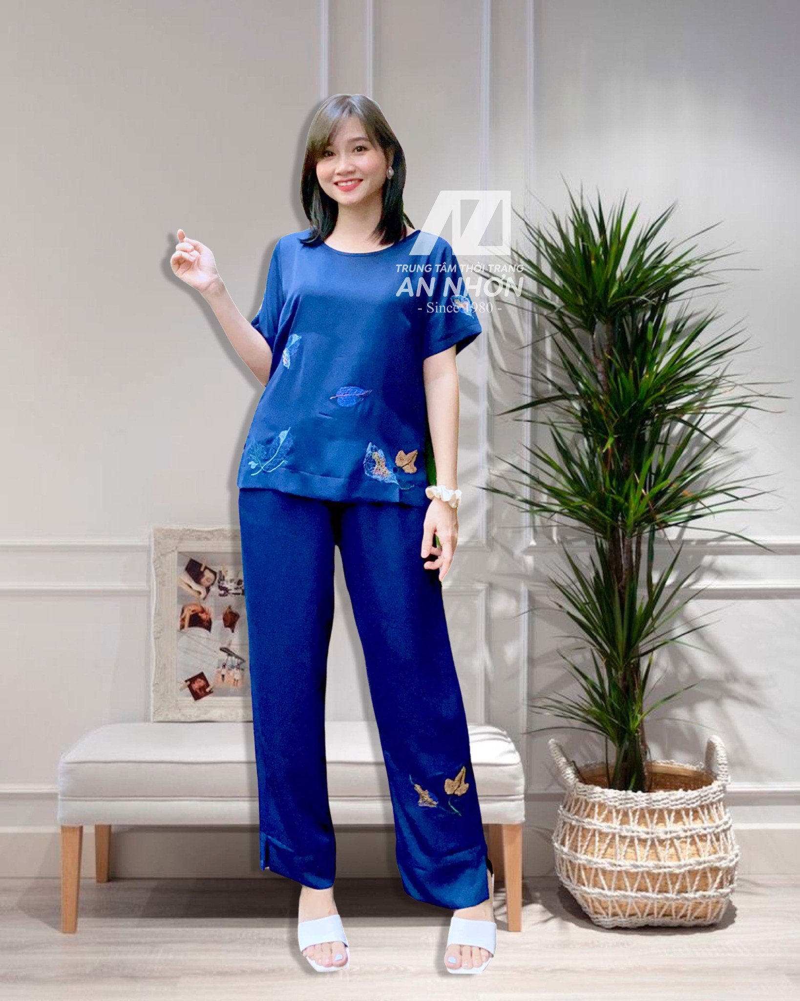 Set bộ trung niên Tằm Ý thêu 30080 - Trung Tâm Thời Trang An Nhơn