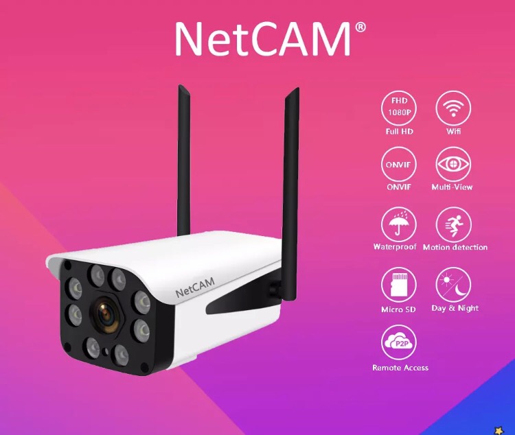 Camera giám sát ip wifi ngoài trời netcam nt2.0dl 1080p