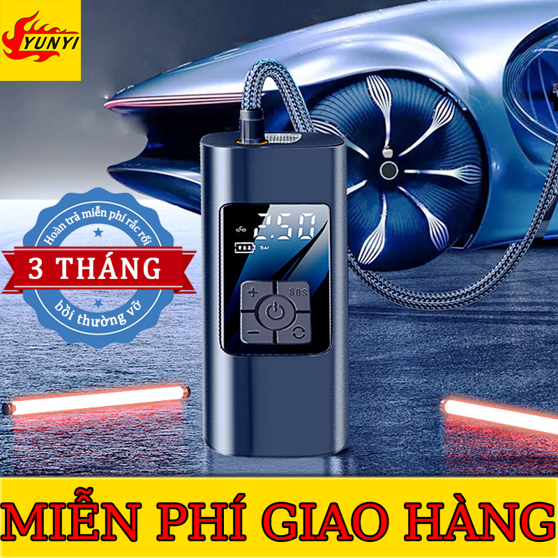 Bơm lốp ô tô 3 trong 1,bơm xe đạp xe máy cao cấp,ống bơm xe đạp xe máy,140PSi bom lop xe ôtô 12v,bơm ô tô 12v, LED Hiển Thị Đồng Hồ Đo Áp Suất, dừng tự động hoàn toàn