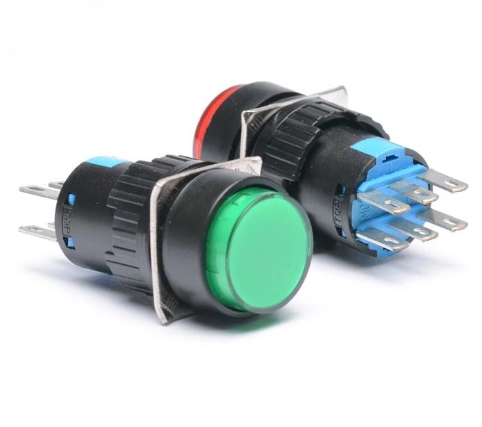 Công tắc nhấn nhả LA16Y-22 phi 16mm 6 chân