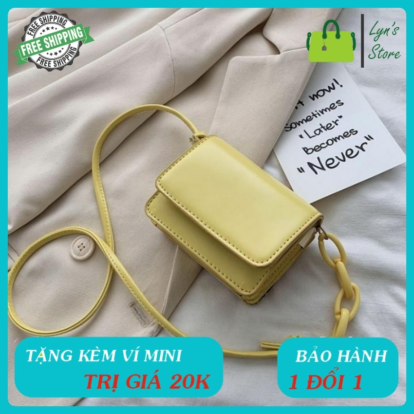 Túi xách Nữ - TẶNG KÈM VÍ MINI CẦM TAY TRỊ GIÁ 20K - Phong Cách Hàn Quốc - Da cao cấp không bong tróc , Không phai màu theo thời gian (3 Màu ) - Lyn Fashion - LYN01