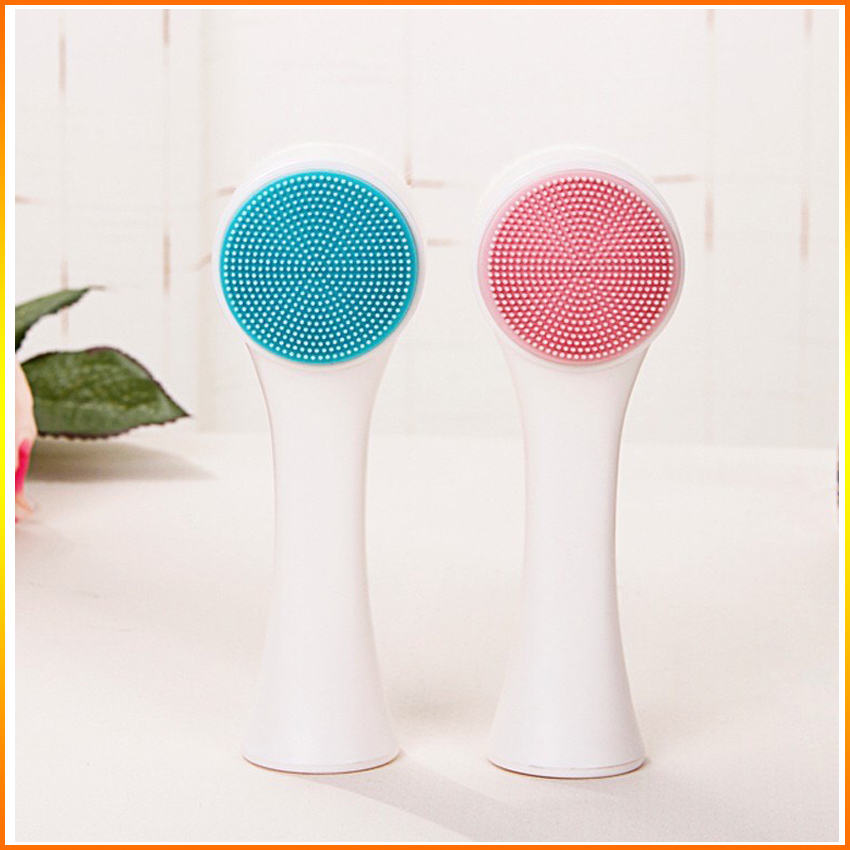 Cọ rửa mặt massage 2 đầu cầm tay silicon-Ozenmy