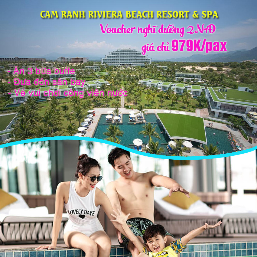 Voucher nghĩ dưỡng Riviera Beach Resort & SPA 2N1Đ tiêu chuẩn 5* - Đặt phòng khách sạn - hỗ trợ đưa đón sân bay và miễn phí 3 bữa ăn tại Resort + Free 2 Bé <12 Tuổi - Du lịch Thiên Thanh