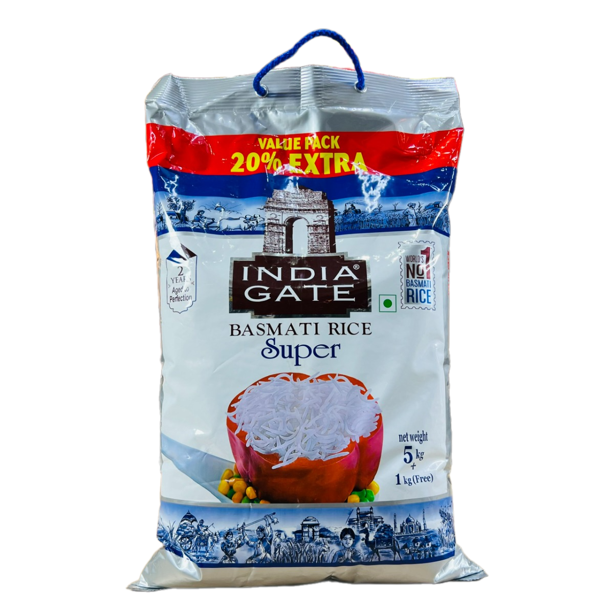 Gạo Ấn Độ Basmati India Gate 5kg cho người tiểu đường