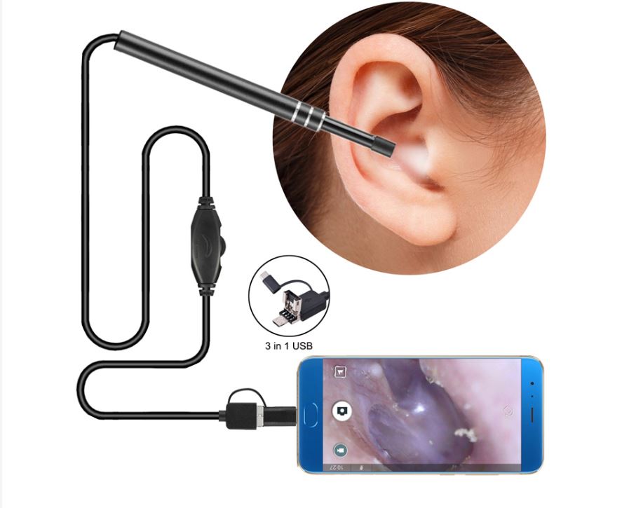 Dụng Cụ Lấy Ráy Tai Tích Hợp Camera Mini Visual Earpick Có Thể Sử Dụng Tất Cả Các Dòng Điện Thoại