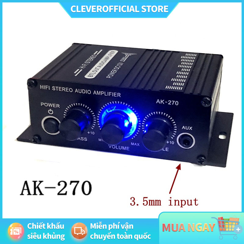⚡Miễn Phí Vận Chuyển⚡ Bộ Khuếch Đại Mini Ak270 12V Bộ Khuếch Đại Âm Thanh Stereo Bluetooth Kỹ Thuật Số Hifi Micro Radio Fm Máy Phát Tại Nhà Xe Hơi