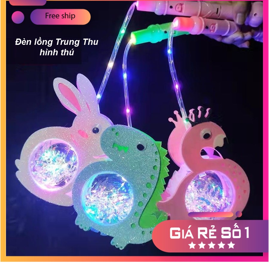 Đèn lồng trung thu hình thú cho bé, lồng đèn hình thú phát sáng hottrend, đồ chơi đèn lồng hình con vật, đèn trung thu hình con vật phát sáng