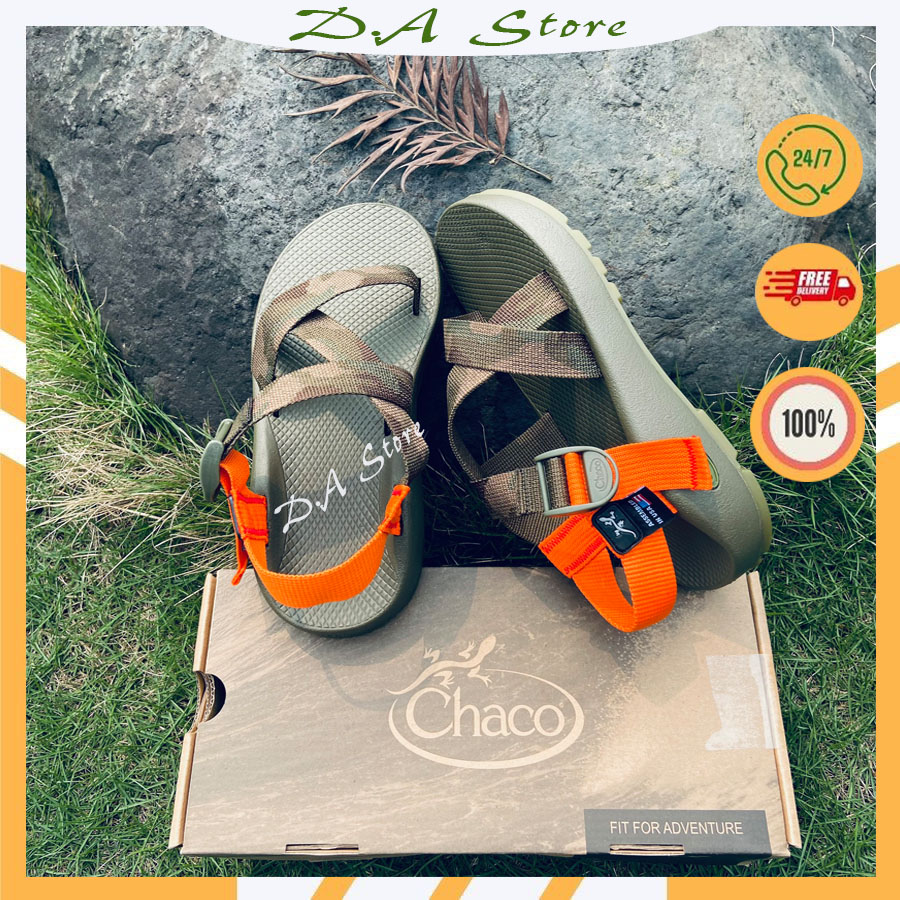 Giày dép sandal Chaco mẫu RẰN RI QUAI CAM đế QUẾ thơm xăng đan nam nữ, full size 38-43 - 5