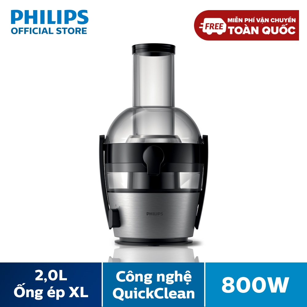 [NGÀY THƯƠNG HIỆU TỎA SÁNG DUY NHẤT 22.04] Máy Ép Trái Cây Philips HR1863/20 (800W) -Ca Chứa Nước Ép Lớn: 0.8L-Tối Ưu Dinh Dưỡng,Tiết Kiệm Thời Gian- Công Nghệ Quick Clean-Hàng Phân Phối Chính Hãng