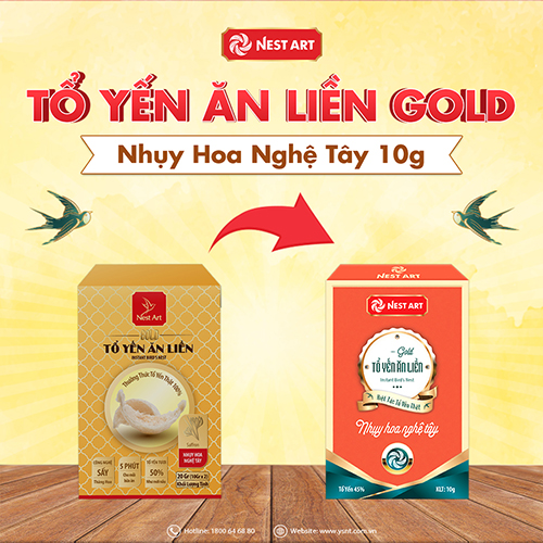 [HCM]Tổ Yến Ăn Liền Nest Art Gold Vị Nhụy Hoa Nghệ Tây (Saffron) 10g - Yến Sào Nha Trang