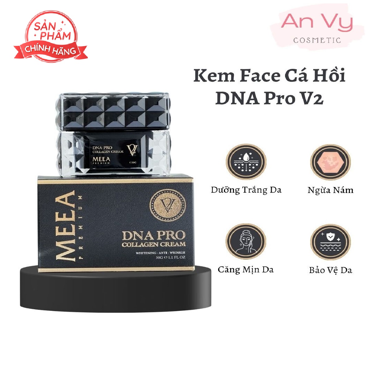 Kem face collagen cá hồi v2 meea origin dna pro collagen cream 30g - mẫu mới