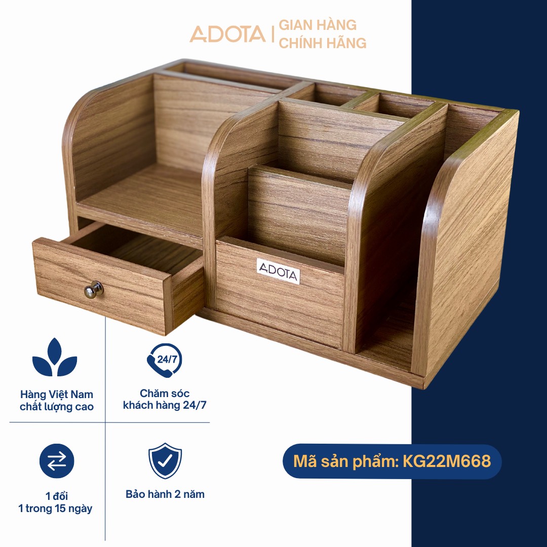 Kệ gỗ đựng văn phòng phẩm adota để bàn giám đốc mã kg22m668