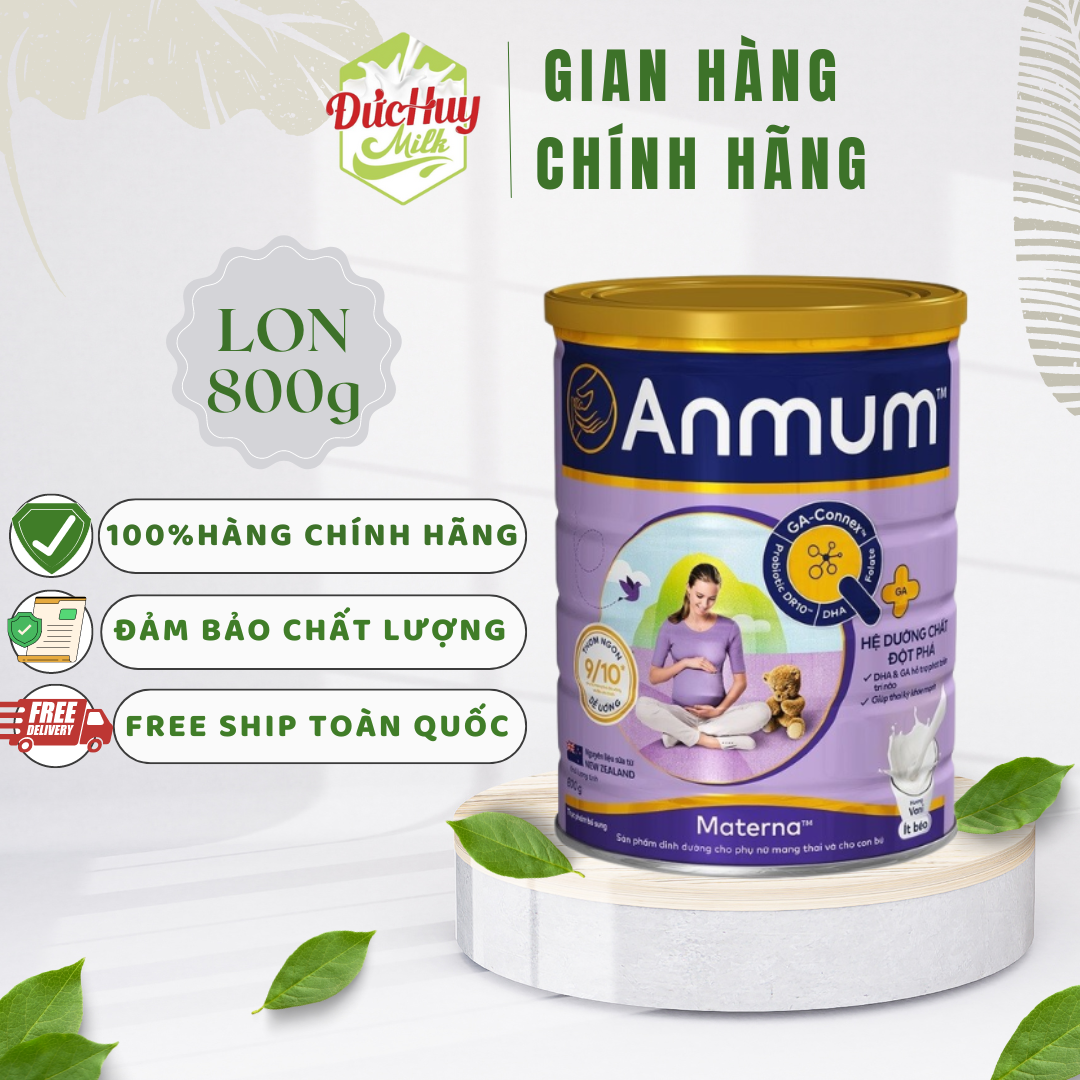 Sữa bột Anmum Materna Hương Vanilla/Hương Socola/Ít đường 800g