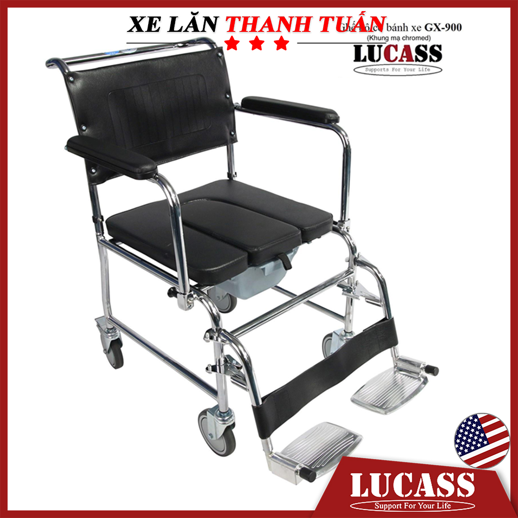 Ghế bô vệ sinh Lucass GX-900 Khung inox và nệm da cao cấp