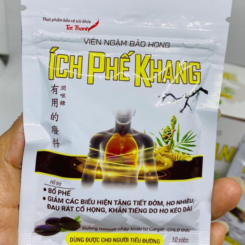 Viên Ngậm Ho Bảo Họng Ích Phế Khang Dùng Được Cho Người Tiểu Đường Giảm Ho Tiêu Đàm - 1 túi