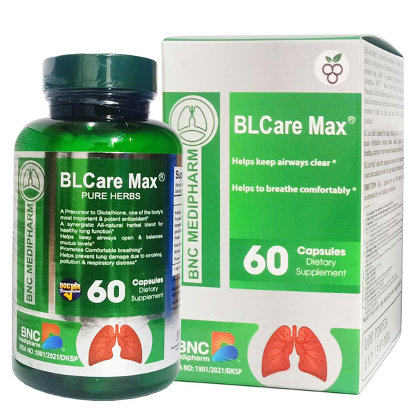 BLCare Max, hỗ trợ giảm chất nhầy trong các bệnh đường hô hấp  Hộp 60 viên