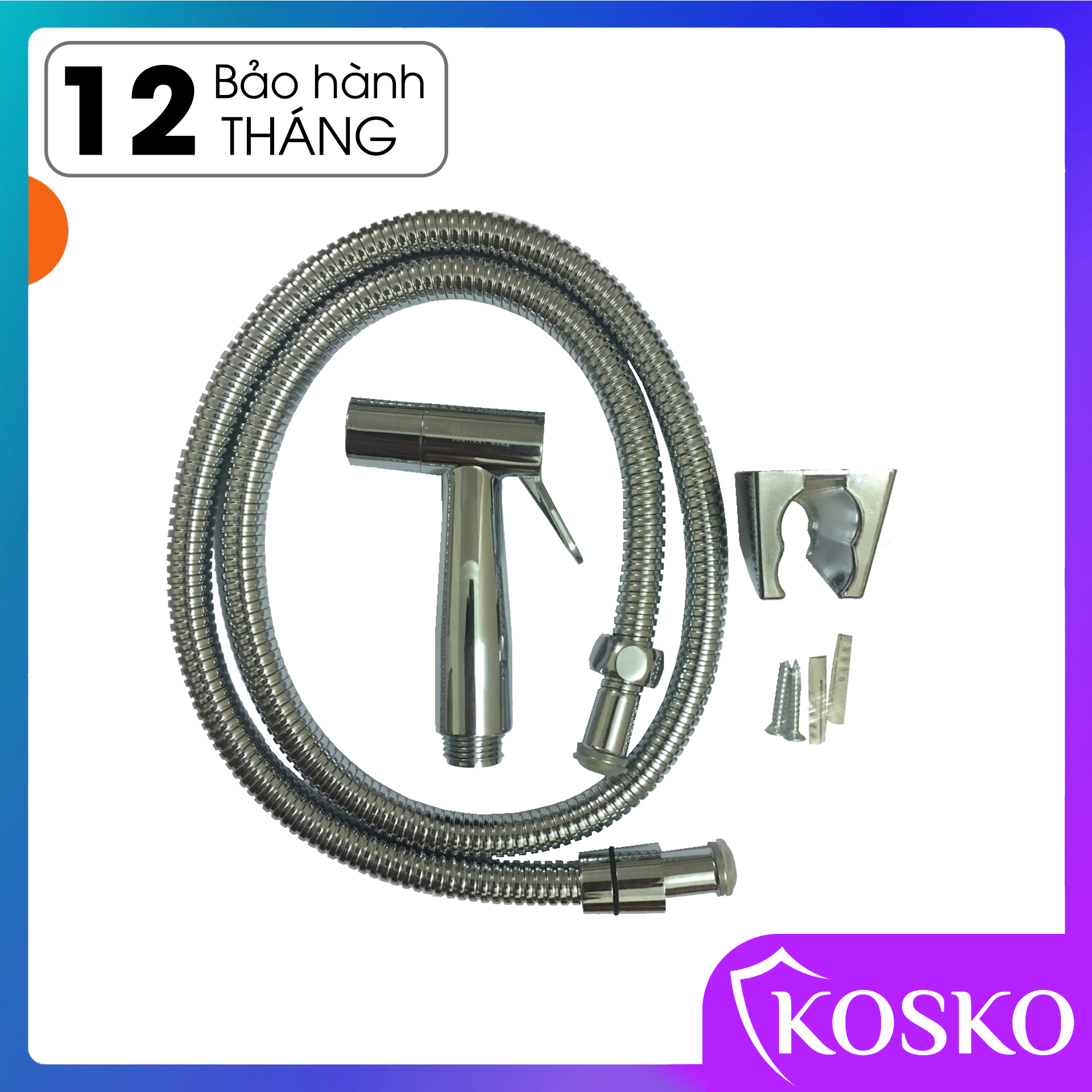 Vòi xịt tăng áp, vòi xịt vệ sinh áp lực mạnh Hàng chuẩn loại 1 – Bảo hành 12 tháng – 1 đổi 1 trong 7 ngày, Dễ dàng lắp đặt không cần gọi thợ