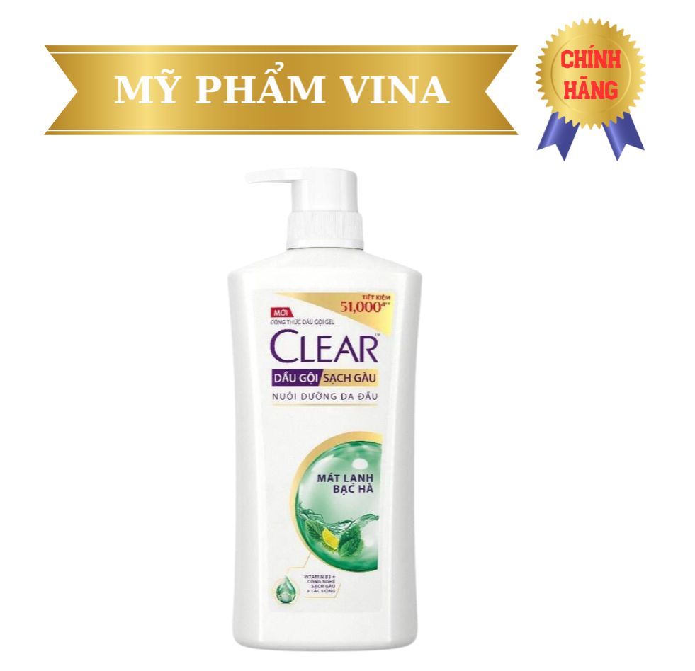 Dầu gội Clear mát lạnh bạc hà chai 630gr