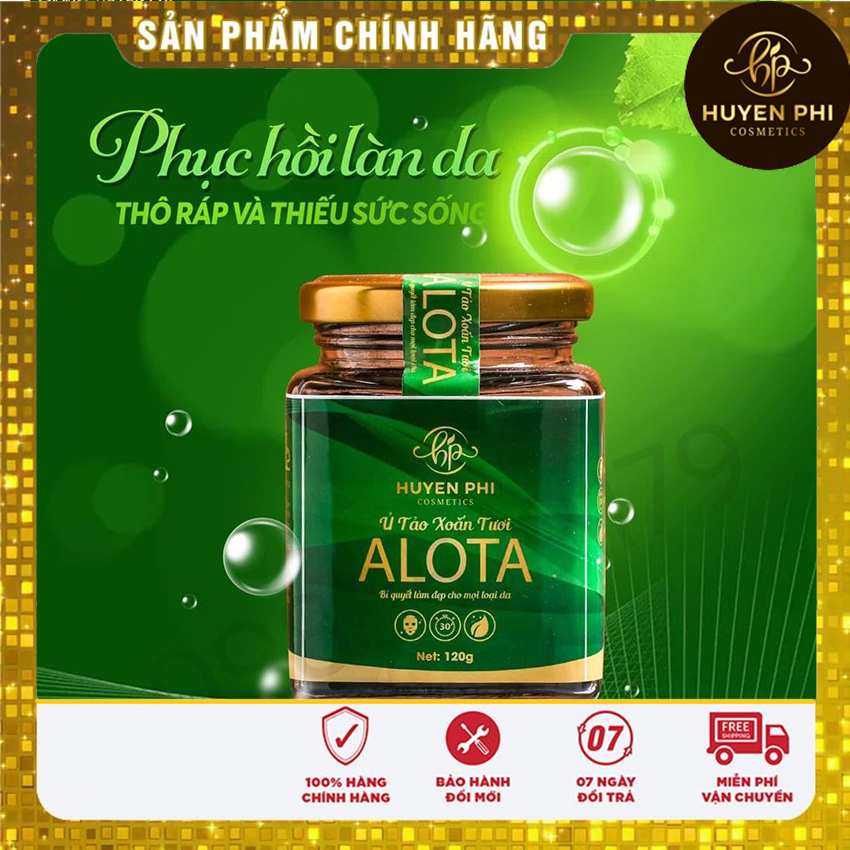Ủ TẢO XOẮN TƯƠI ALOTA HUYỀN PHI, chỉ hôm nay [mua 1 tặng 2 ] khuyến mại kèm quà tặng hấp dẫn. Ủ tảo huyền phi Làm da săn chắc, cải thiện tình trạng không đều màu. Chống lão hóa da. Cung cấp độ ẩm, collagen, tăng độ đàn hồi