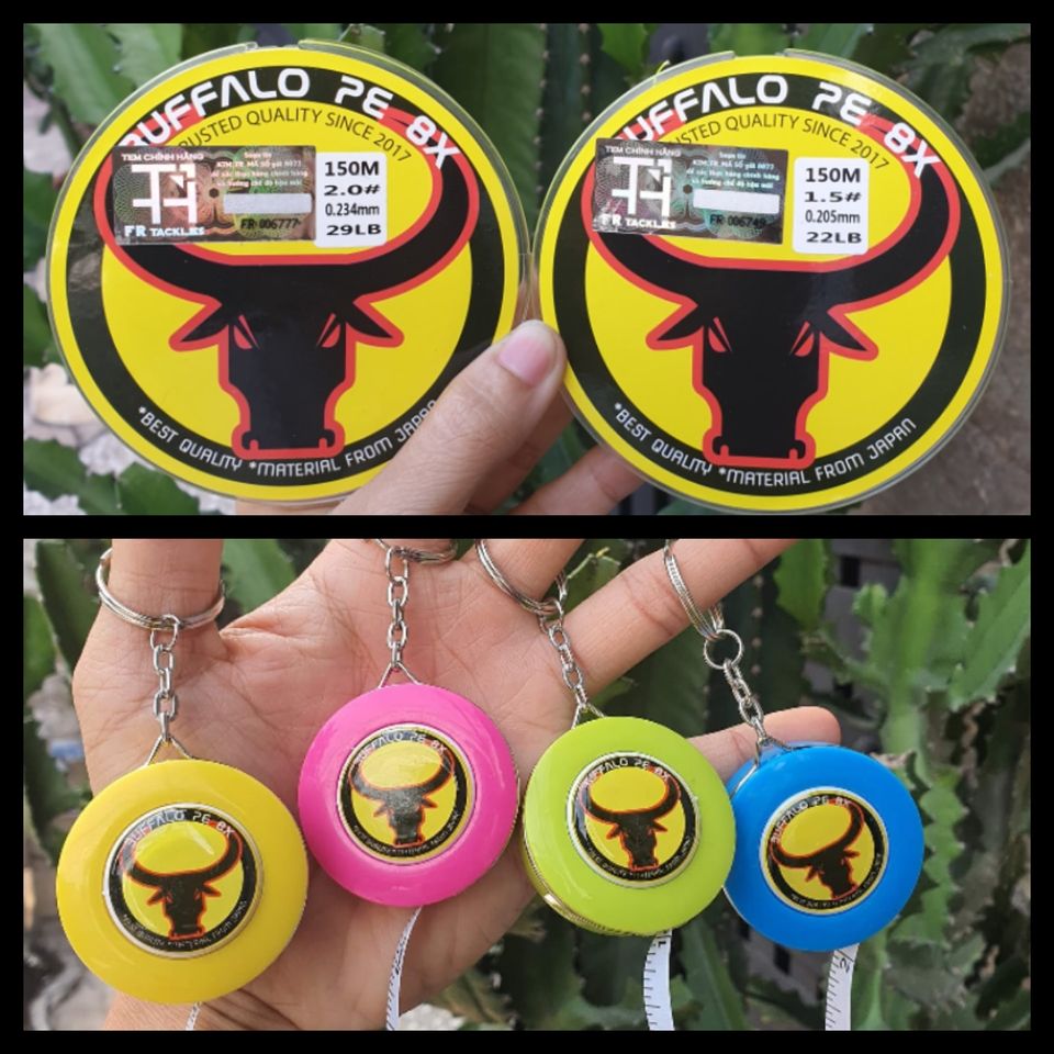 DÂY DÙ CÂU LURE BUFFALO PE 8X CUỘN 150M - CÓ TEM CÀO KÈM QUÀ TẶNG THƯỚC ĐO CÁ MINI