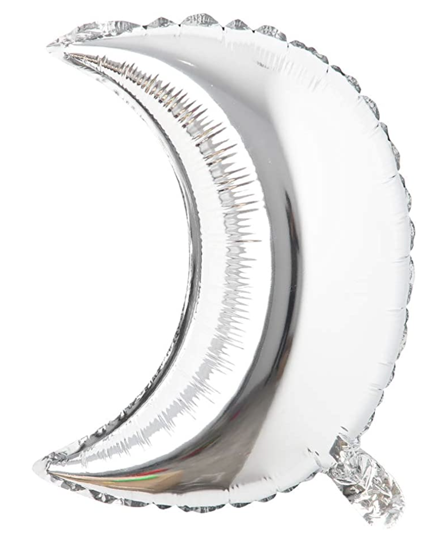 Bong bóng tráng nhôm MẶT TRĂNG - kích thước 78cmx32cm - trang trí sinh nhật, tiệc, phòng ở, bé chơi