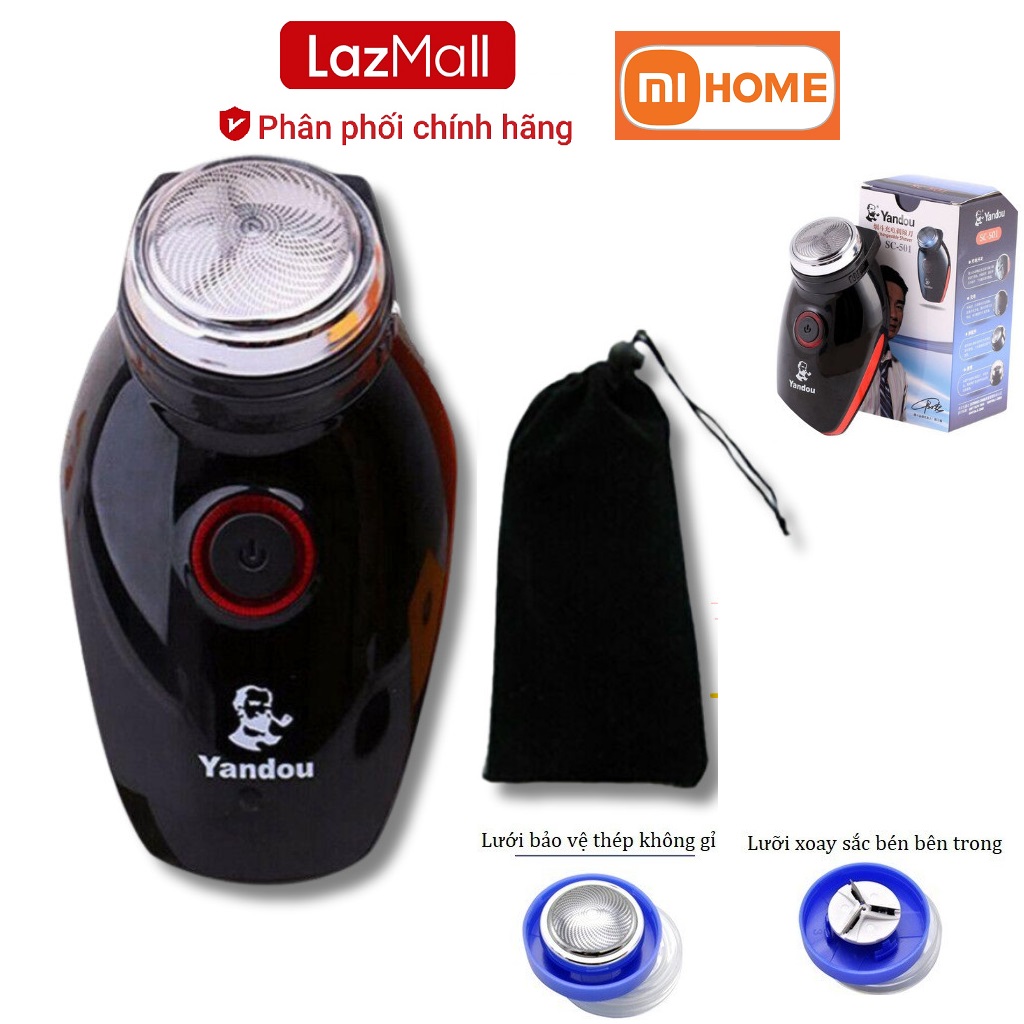 [Deal HOT]LazMall Mua -50% Máy Cạo Râu LazMall Xiaomi SC-501 Lưỡi Xoay Cực Bén Kèm Túi Đựng Có Lưỡi Cắt Tỉa Mẫu Mới, Máy Cạo Râu Rành Cho Nam/ Nữ Dạng Ống Lưỡi Sắc Bén, Nhỏ Gọn Bỏ Túi Tiện Lợi, Chống Thấm Nước, Sạc Nhanh Type-C, Thế Hệ Mới Xiaomi