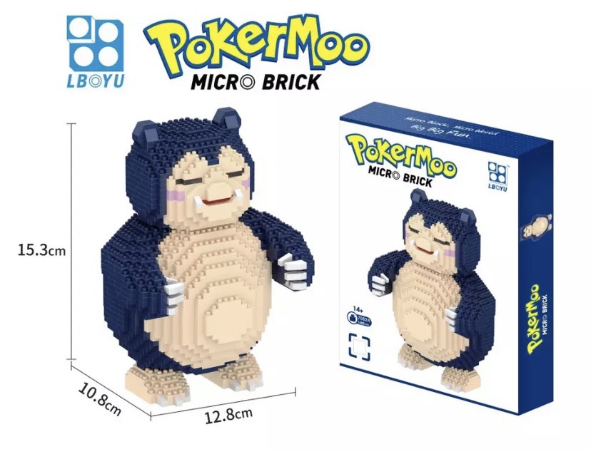 Mô hình lắp ghép Pokemon ngủ Sorlax + tặng 1 hình xăm dễ thương bất kỳ