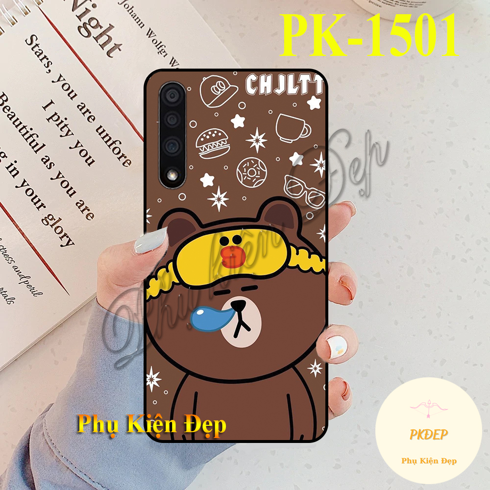Ốp lưng Vsmart Live dẻo đen in hình Gấu nâu