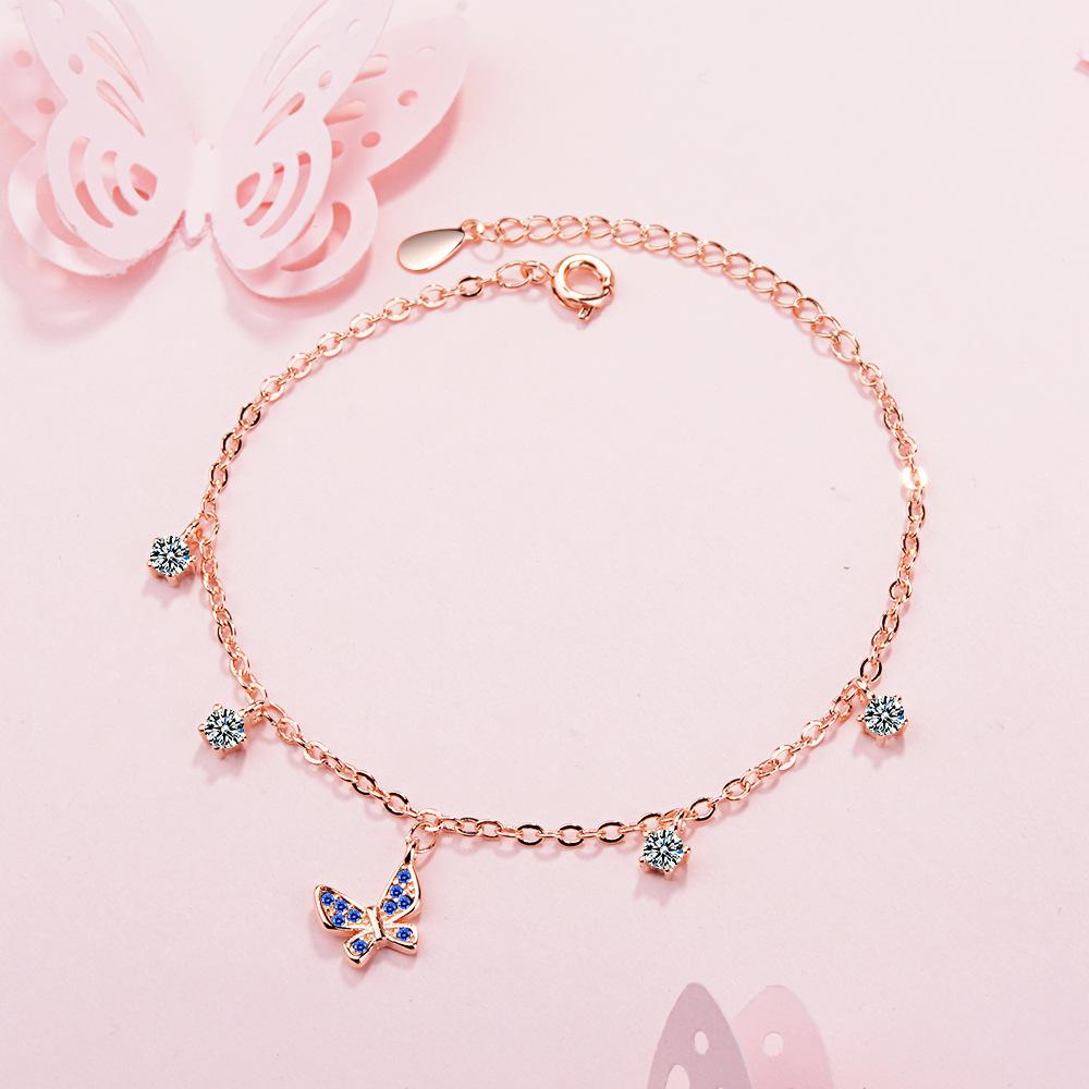 Lắc tay hình bướm xinh xắn đính hạt tím dễ thương
