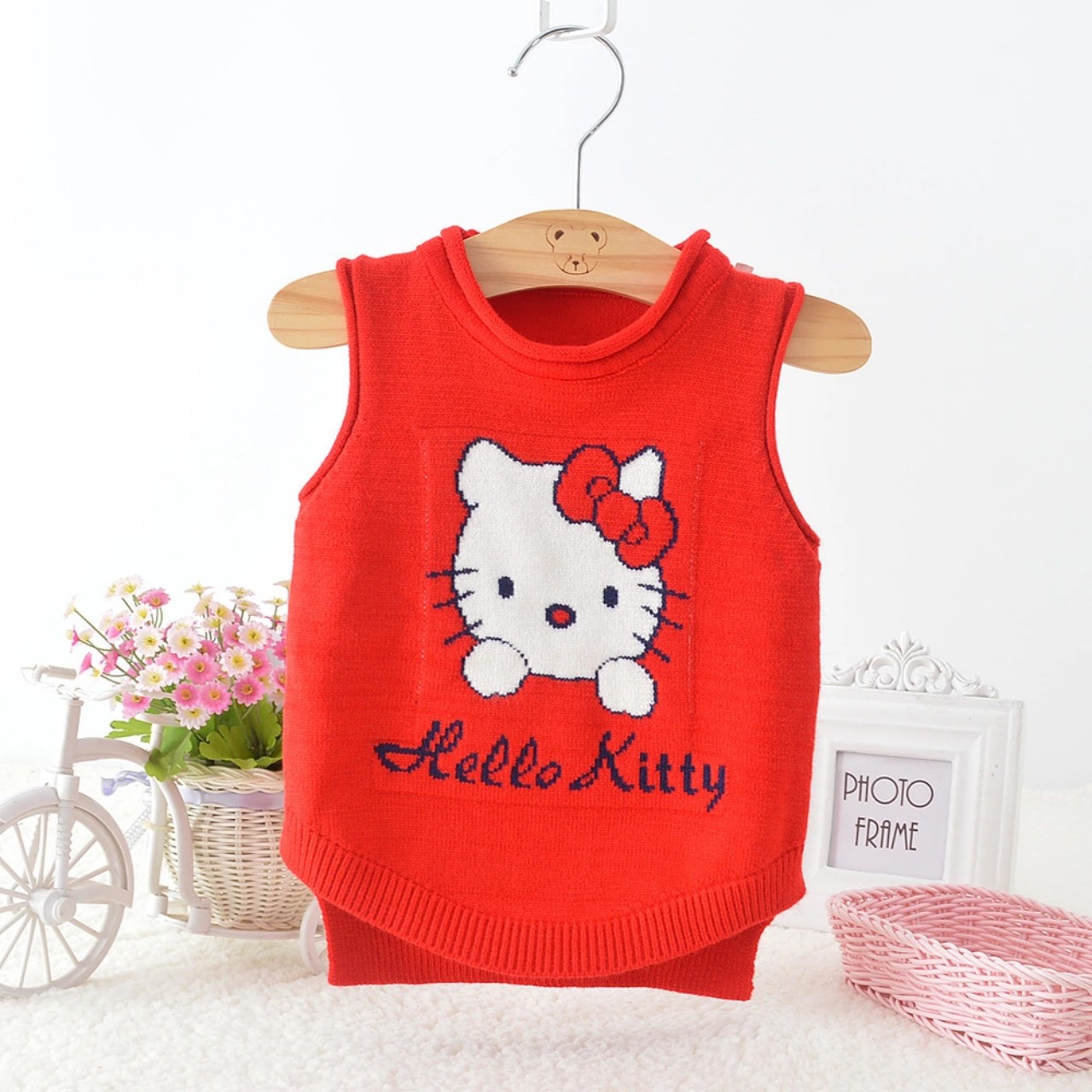 Áo Len Ghi Lê cho Bé trai và bé gái sơ sinh từ 9-18kg Mẫu hot nhất Thu Đông 2020 hình Mèo Hello Kitty đáng yêu-07