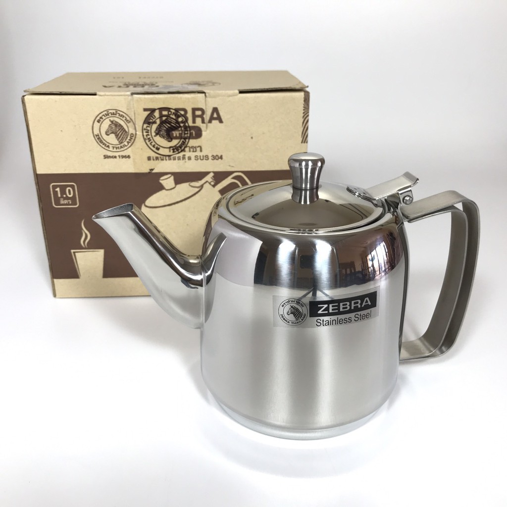 Bình lọc trà Zebra 1L Inox Cao cấp có vĩ lươt - 113404 Thái Lan