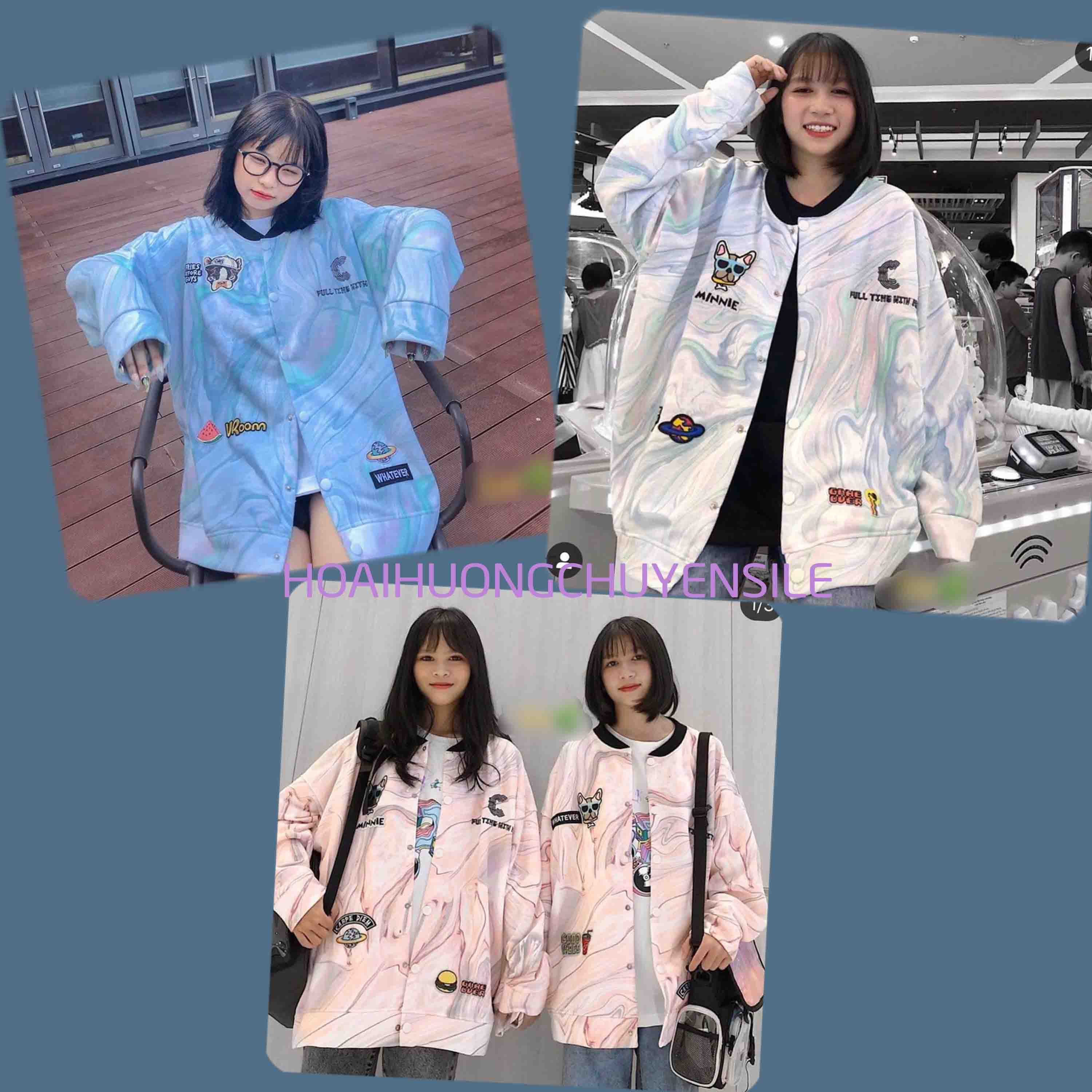 Áo Khoác Bomber Nữ Loang Đầu Cún Yêu Tên Form Rộng H&H CLOTHES - Áo Khoác Bomber Nữ Chất Liệu Nỉ Ép Không Xù Đủ Size Lựa Chọn -Áo Nữ Kèm Ảnh Thật