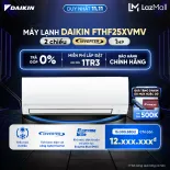 [MIỄN PHÍ LẮP ĐẶT 1TR3] - Điều hòa Daikin Inverter 2 chiều FTHF25XVMV - 1HP (9000BTU)