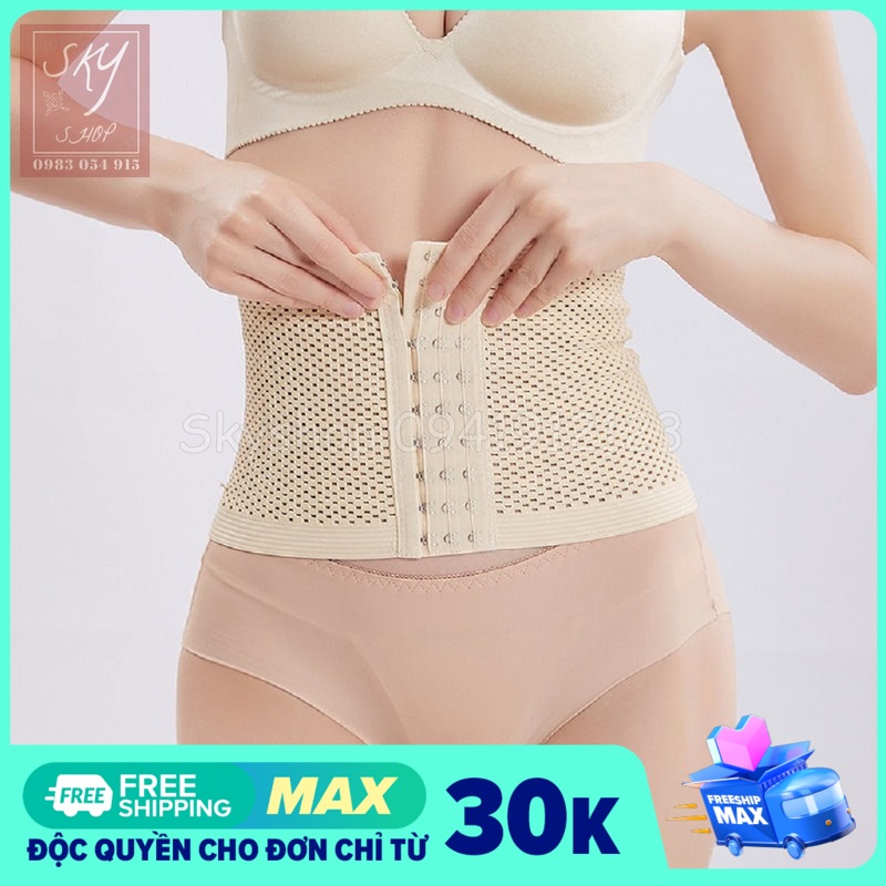 Đai nịt bụng sau sinh 3 nấc móc cài định hình eo thon gọn